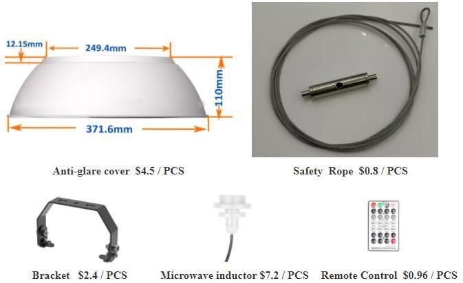 IP65 Industrial Lighting Microwava 150W UFO LED High Bay Light