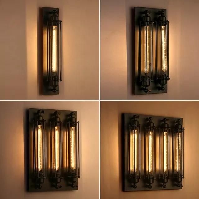 American Wrought Iron Loft Aisle Restaurant Bar Wall Lights Creative Retro Industrial Style Wall Lamps