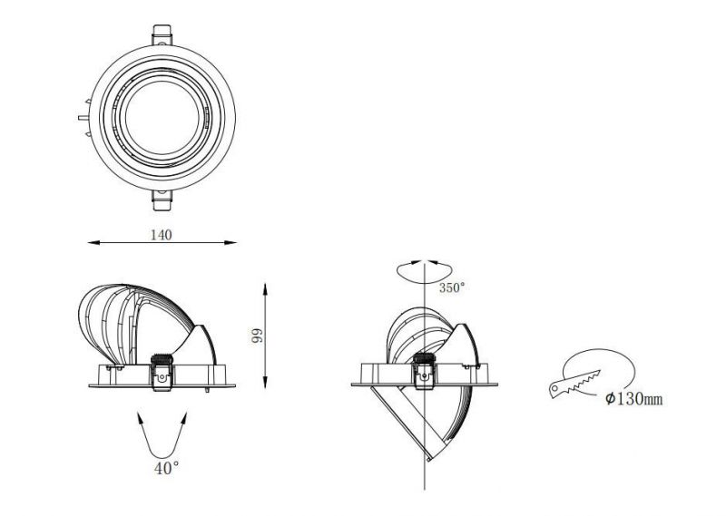 Gimbal LED Light15W 20W 30W Recessed LED Adjustable Spot Light