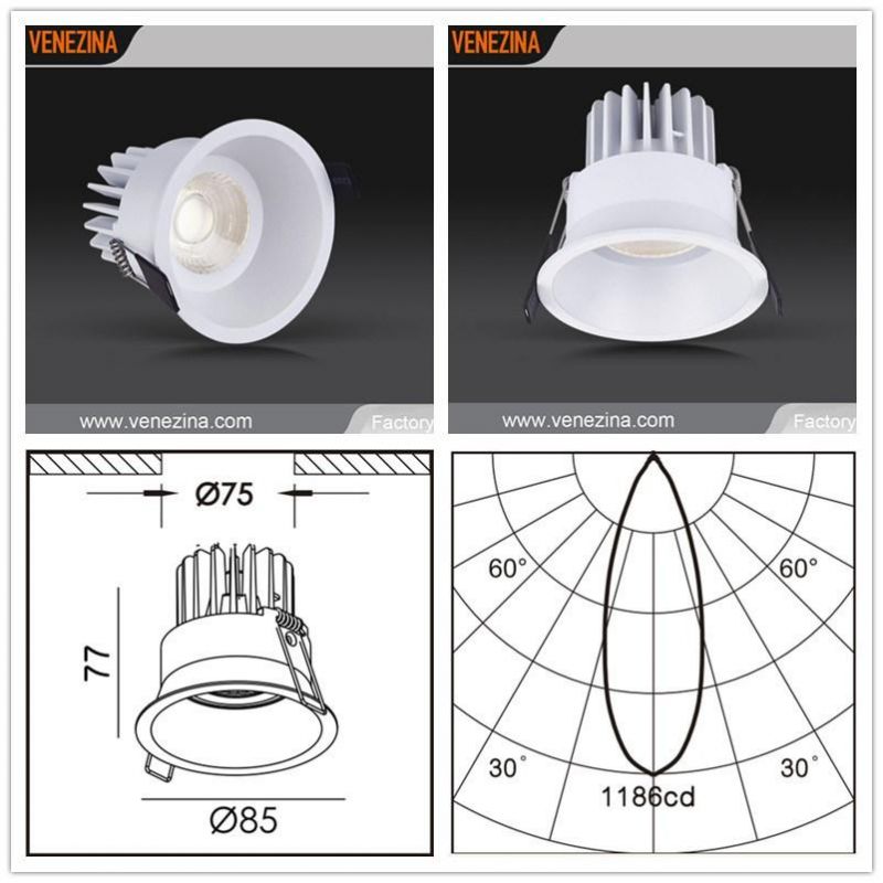 R6867 6W10W Anti-Glare COB LED Dimmable Indoor LED Downlight