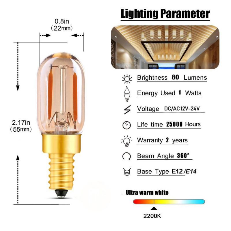 2200K 12V 24V COB Filament E14 LED Bulb