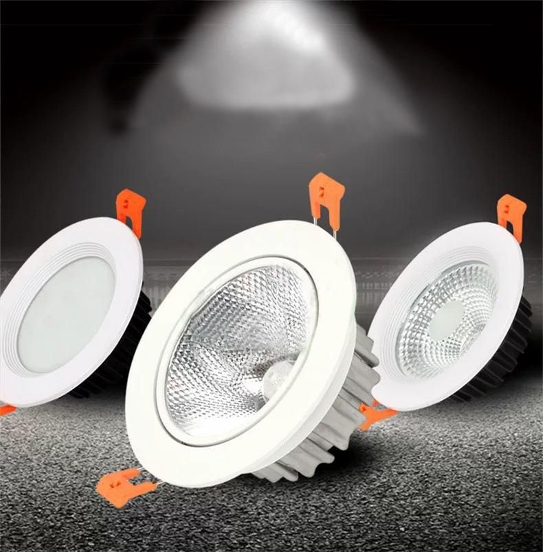 7W/10W/15W/20W/30W Recessed Ceiling Round COB LED Downlight