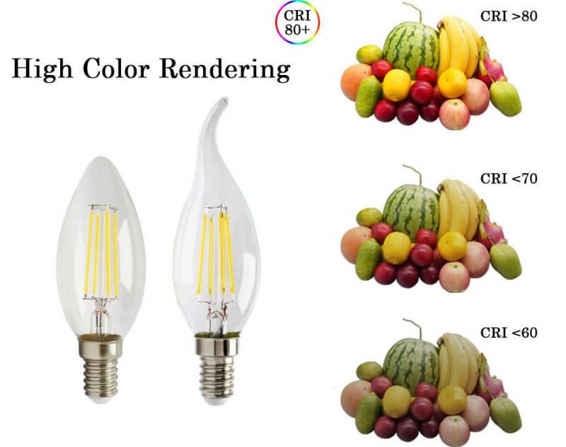 Chinese Factory Price LED Vintage Lamp C35 4W E14 Clear Glass Bulb Light Decorative LED Candle Filament Bulb for Indoor Lighting