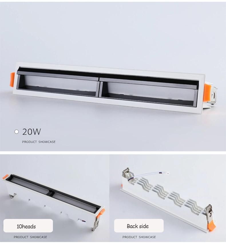 Indoor Energy Saving Linear Ceiling Lamp 10W20W30W Recessed LED Polarized Downlight Light for Museum School Library