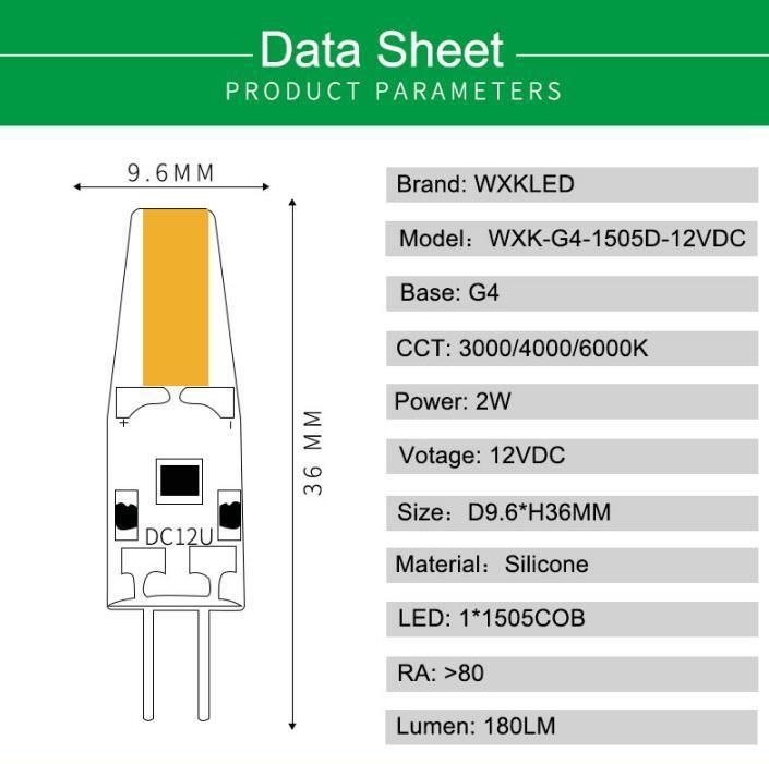 G4 G9 1.5W LED Bulb,180lm,AC/DC 12V Lighting Bulbs Equivalent to 20W Halogen,Daylight White 6000K,Non-Dimmable,Energy Saving LED Lamps for Chandelier, Courtyard