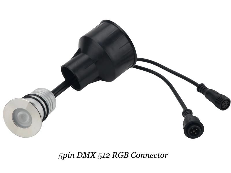 DMX 512 RGB 3W 24V Mini COB LED Lighting IP68 Garden Underwater Spotlight