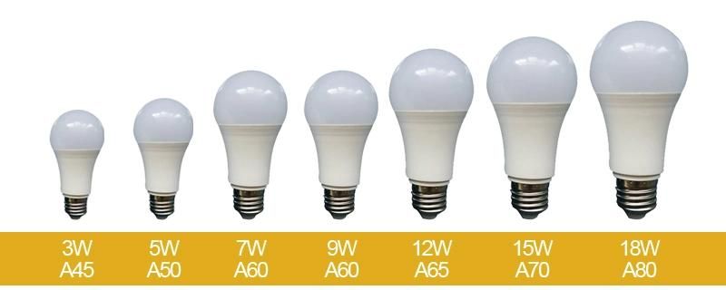 China Supplier Energy Saving Light AC DC A60 E27 B22 3W 5W 9W SMD LED Bulb Light Bulb Lamp