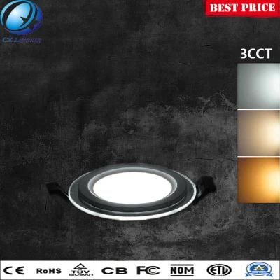 6W 9W 12W 18W 24W Backlit Round Square Glass LED Panel Light