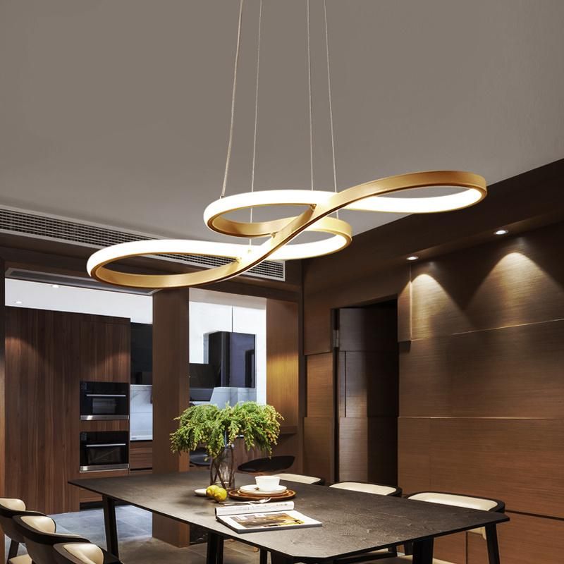 2022 Modern Color Change Golden Deco Acrylic LED Dining Room Pendant Lights Chandelier