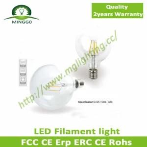 G125 LED Filament Lamp 6W Dimmable Filament LED Bulb