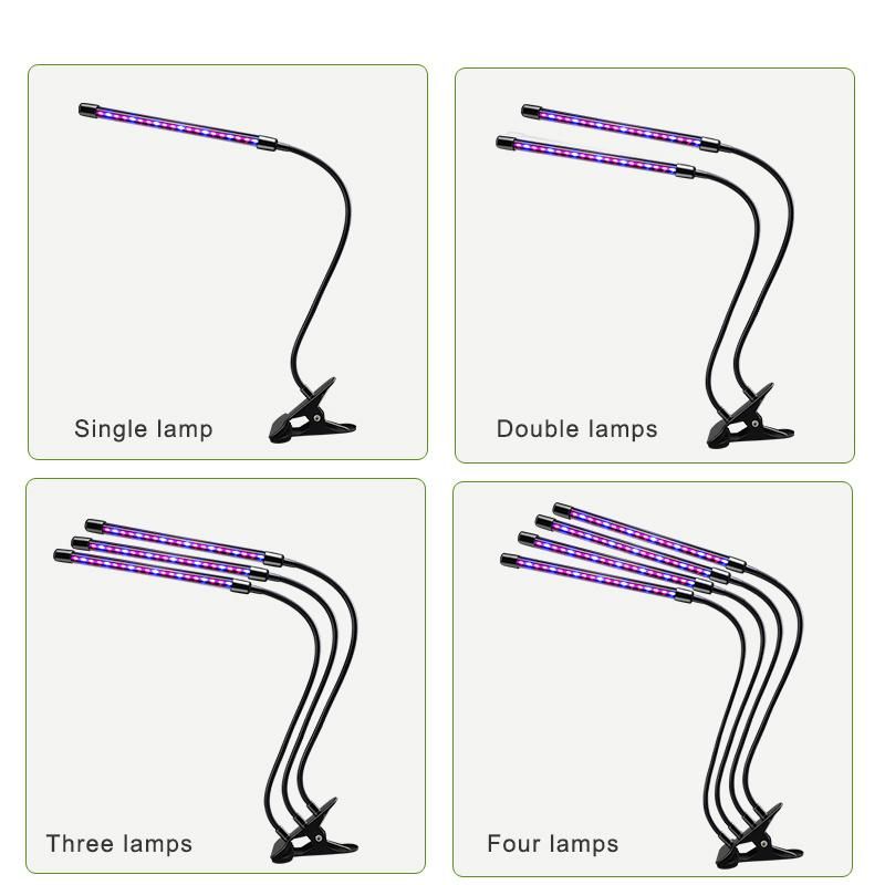 LED Square Clip Plant Light Double Head