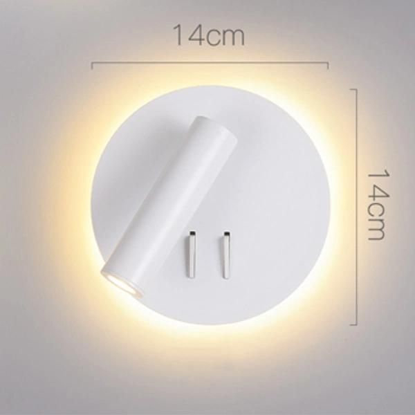 Modern Rotatable Bedside LED Wall Lamp Surface Mounted Reading Lamp for Hotel
