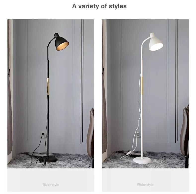 Amazon Lighting Nordic Design Modern Room Fabric Wood Standing Gray Art Lights LED Floor Lamps