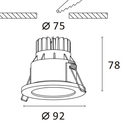 Manufacturer IP54 6W/ 10W Waterproof led lighting fixture Round Recessed led commercial downlight Recessed led spotlight