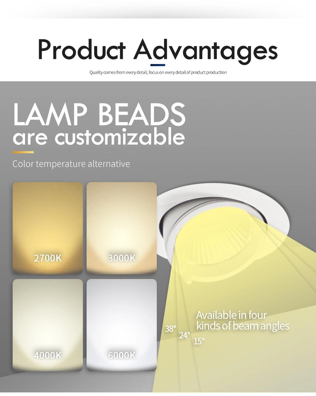 Aluminum Dimmable LED Spot Lights Waterproof Ceiling COB LED Adjustable Ceiling Lighting