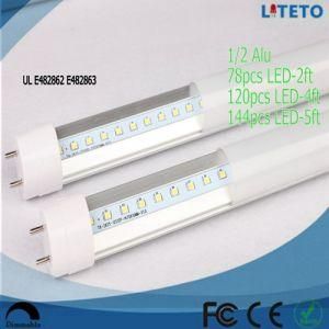 UL E482862 E482863 LED T8 Tube Light SMD2835 4FT 18W AC90-277V PC and Aluminum