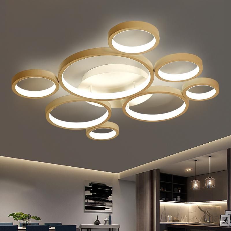 2021 New Modern Rings Living Room Hotel Acrylic LED Ceiling Lamp