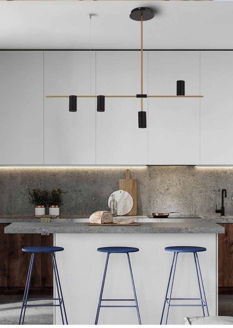 2022 Nordic Creative 3 4 5 9 12 Heads Long Bar Dining Room Hanging Lamp Industrial Pendant Light