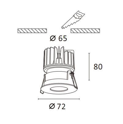 Pin-Hole Round COB LED Spotlight Recessced LED Downlight IP44 6W/10W