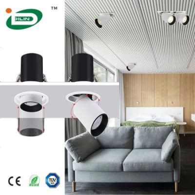 Professional 12W 25W 50W Double Head Multi-Angle Rotation Scalable LED Ceiling Down Lighting