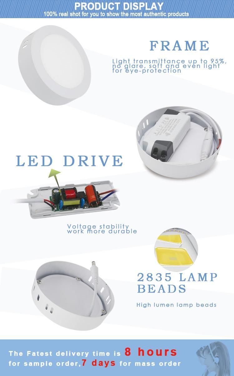 Surface Mounted LED Panel Light 6W 12W 18W 24W Round Square