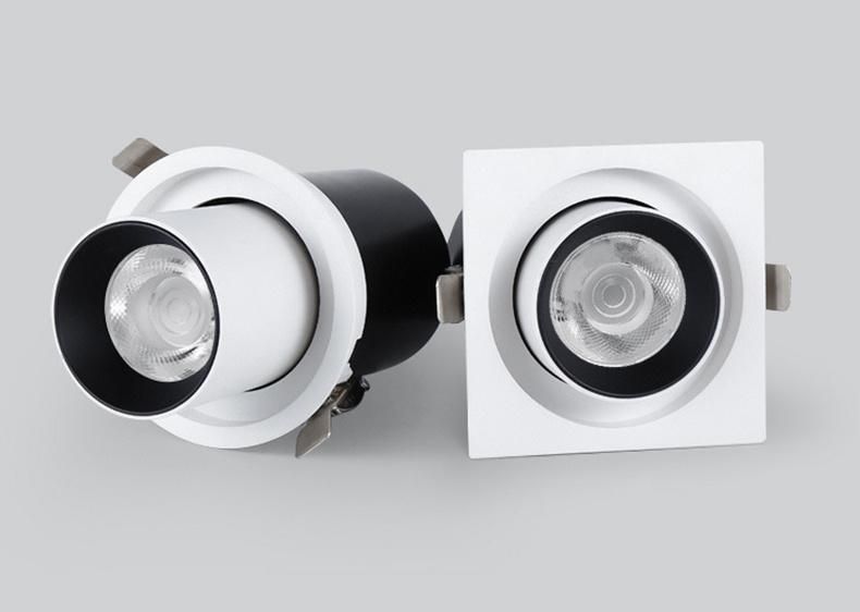 Double Head Square Anti Glare Recessed COB LED Spot Light Downlight with 360degress Adjust for Office Shop Store