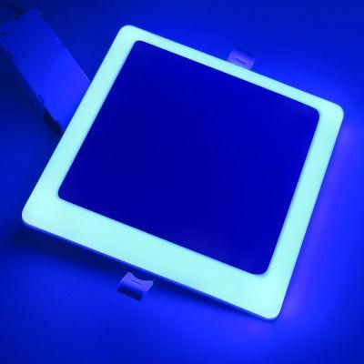 Ce RoHS ISO9001 Double Color Red Green Blue Two Colors18W+6W Frameless Square LED Panel Light 24W