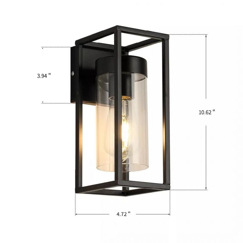 Industrial Retro Wrought Iron Glass Box Outdoor Restaurant Nordic Creative Bar Aisle Loft Wall Lamp