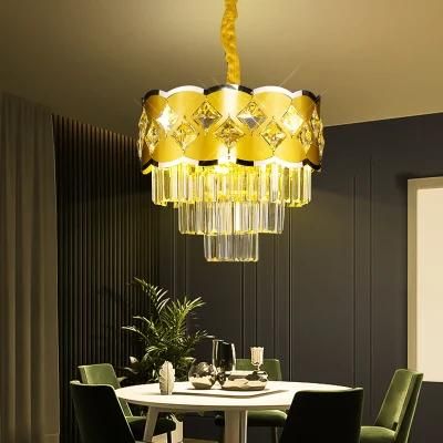 Dafangzhou Light China Square Crystal Chandelier Supply Pendant Lamp Neutral Frame Color Decorative Chandelier Applied in Study Room