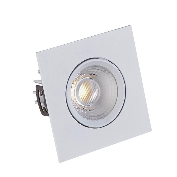 China Manufacturer IP44 6W/10W Cast Aluminum Adjustable COB LED spotlight Square shape Ceiling Recessed led downlight