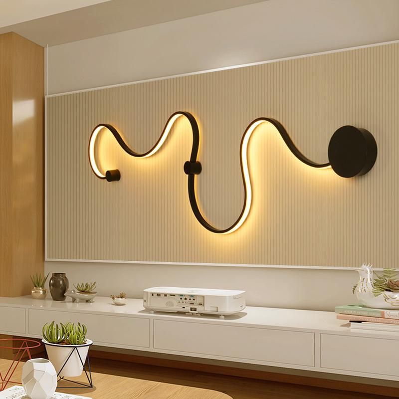 Modern Creative Acrylic Curve Wall Light Nordic Snake Wall Sconce Snake LED Wall Lamp for Home Hotel Decors Lighting Fixture