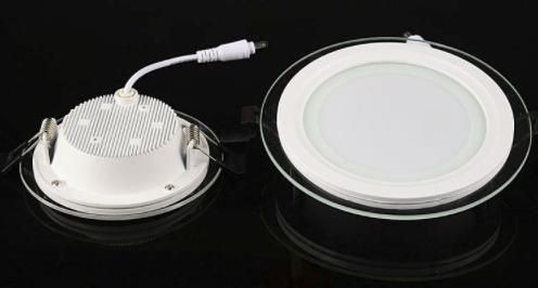 Super Slim SMD2835 Downlight Recessed Lamp 6W/9W/12W/18W/24W Panellight Round Square Glass LED Panel Light