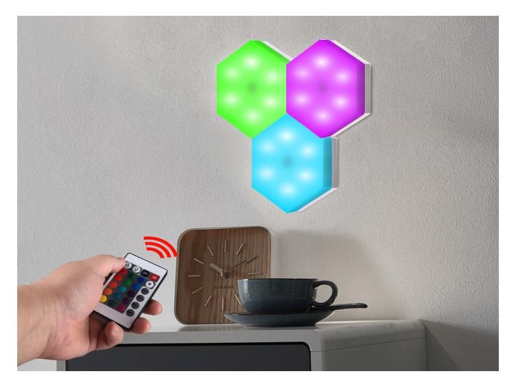 Wireless DIY Hexagon Touch Lamp with Remote Control for Room