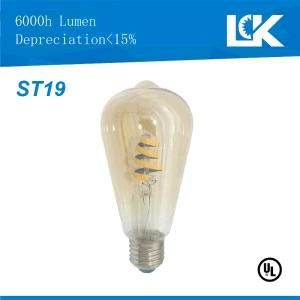 CRI90 3W 250lm St19 New Retro Spiral Filament LED Light Bulb
