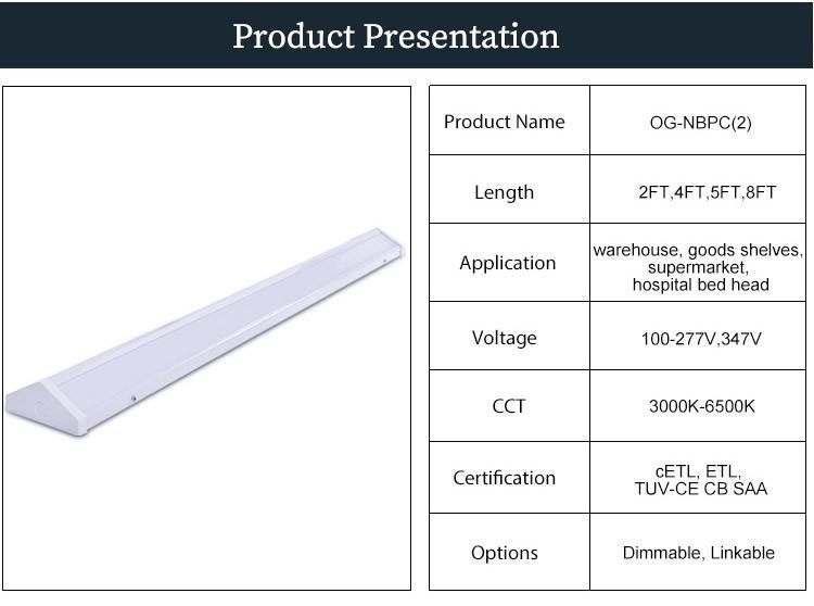 Dlc ETL CE CB Dustproof Dimming Hanging LED Tube Light