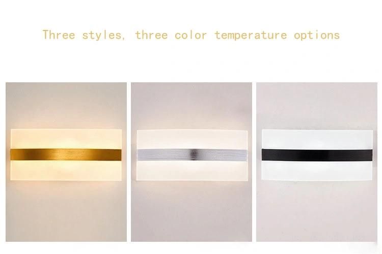 LED Aluminum Wall Lamp Living Room Wall Lamp Bedroom Bedside Lamp Rectangular Lighting