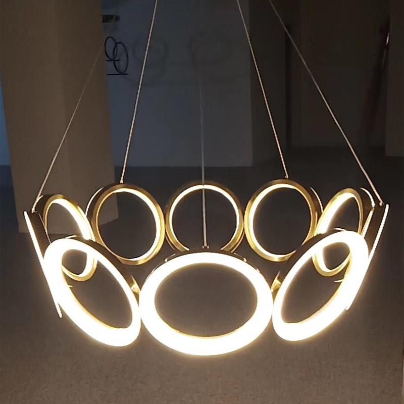 Modern Nordic Ring Lamp Circle Creative LED Chandelier Pendnat Light for Living Room