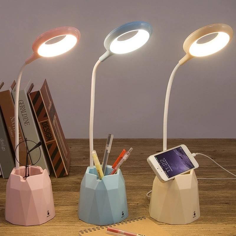 Charging LED Table Lamp Creative Book Light Pen Holder