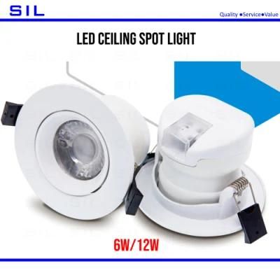 Factory Sale Aluminum Housing Recessed Mounted Down Light 12W COB Ceiling Spotlight LED Downlight Spotlight