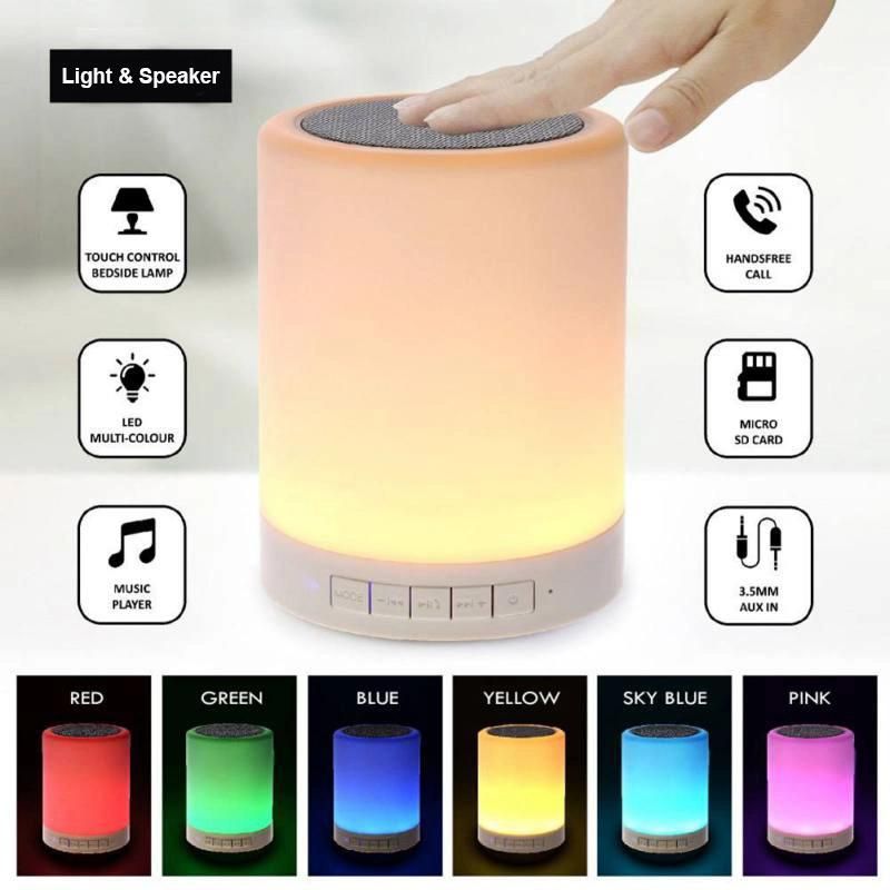 Portable LED Bluetooth Speaker Wireless Sound Box with Lights Lamp Colorful Speaker