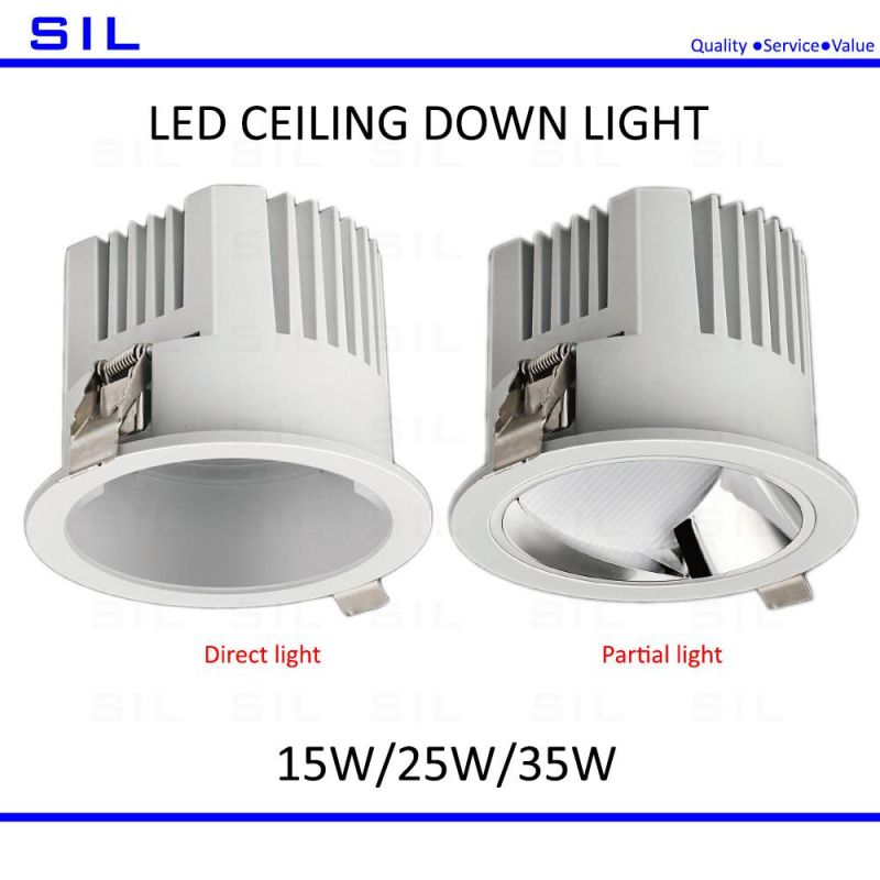 Hot Sale Narrow Beam Deep Housing Antiglare Downlight COB LED Recessed Ceiling Light LED Down Light 25W LED Ceiling Downlight