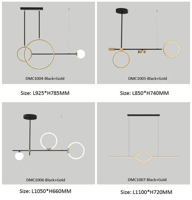 2022 Customized Fashion Dining Room Chandelier Hanging Lamp LED Pendant Lighting for Kitchen Island