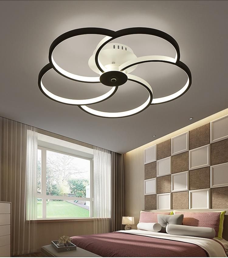 Art Design Silicone Ceiling Lamp Home Deco Lights Dimmable Mount Lightings Modern Chandeliers Flower Shape LED Ceiling Lights