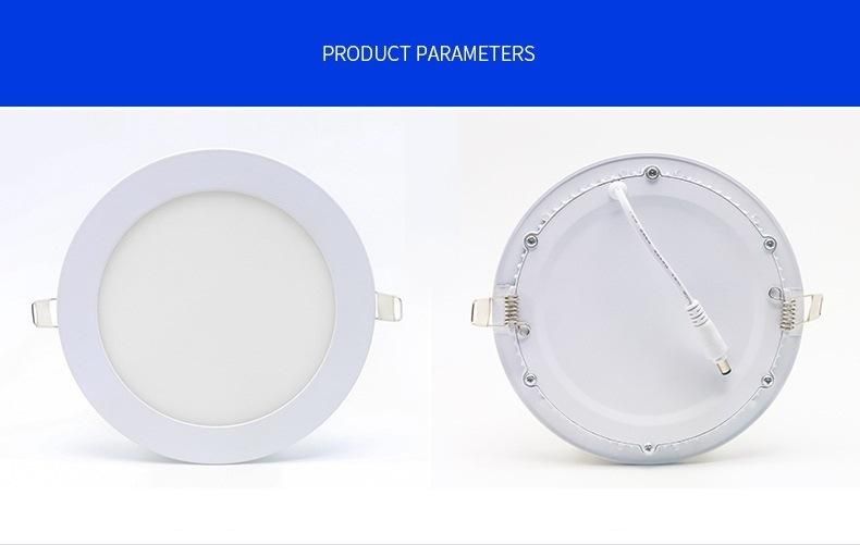 Factory Price Wholesale Down Frameless Round Square Recessed 3W 4W 6W 9W 12W 15W 18W 24W 30W SKD LED Panel Light