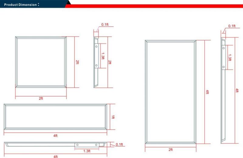 2X4FT UL/Dlc 40W/50W/60W 2*4FT Back-Lit LED Panel Light