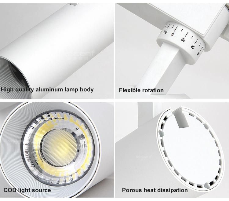 10W Ra90 LED Track Lighting COB Spotlight Track Light for Shopping Mall