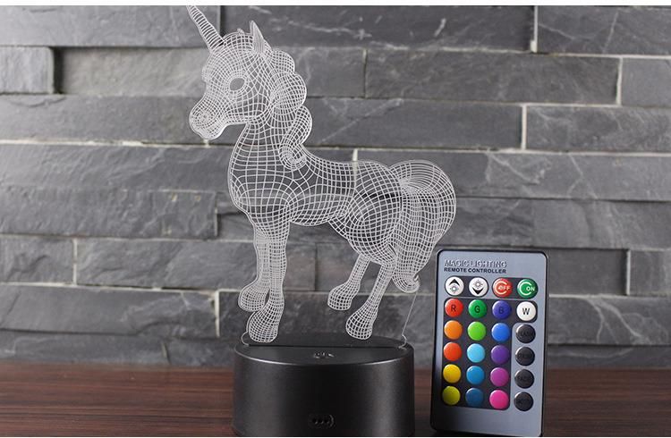 Touch Remote Colorful Table Lamp Creative 3D Gift Lights