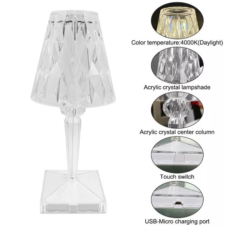 Modern Luxury Bar Restaurant Hotel Dimmable Crystal Acrylic LED Table Lamp