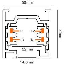 LED Adjustable Spotlight 3 Circuit 4 Wirre Surface Track