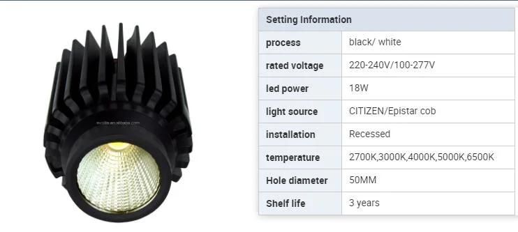 Aluminum Anti-Glare 20W Down Light Module LED Spot Tlight Module MR16 COB LED Downlight Module